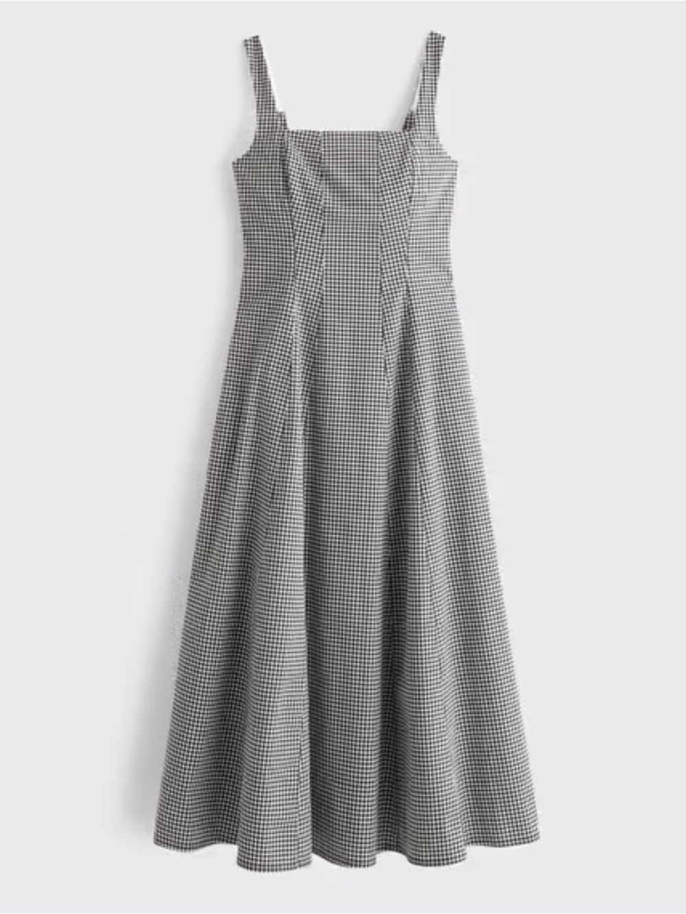 Abercrombie & Fitch Black and White Gingham Midi Dress - Picture 3 of 6